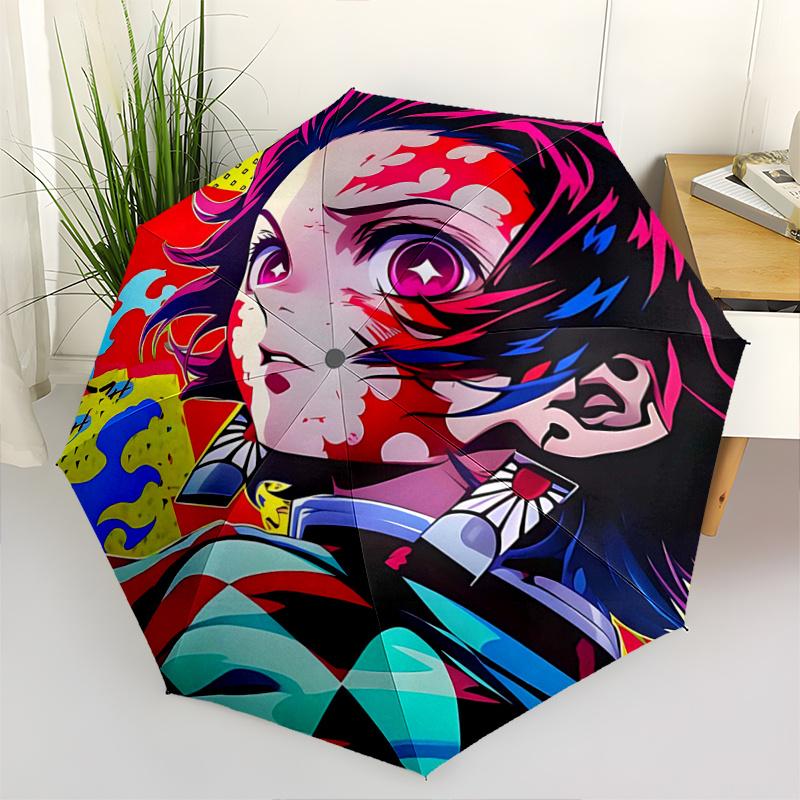 1pc Vibrant Anime Character Automatic Opening and Closing Umbrella - Suitable for Various Occasions, Outdoor Activities, Lightweight and Durable
