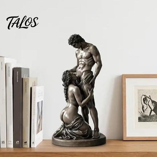 Distressed Bronze Statue Ornament, Mythology Collectible Bookshelf Vintage Ornament with Texture Anniversary Gift Sculpture Wrinkled Clothing Pattern
