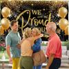 We Are So Proud of You Banner - Congratulations Banner - Congratulations Decorations - Congrats Decorations for Prom - 5ft X 3ft (Black & Gold)