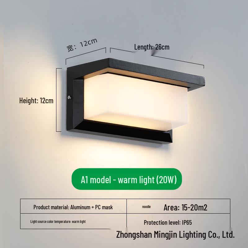 LED Waterproof Outdoor Wall Light for Balcony, Corridor, Courtyard, and Garden