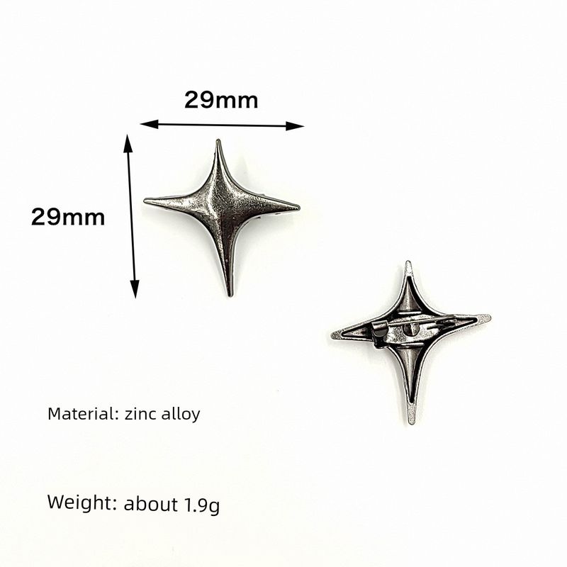 

Men s and Women s Neutral Cross Star Brooch Clothes and Bags Ornament Matching Gold Safety Pin Collar Point Decorative Four Eight-Pointed Stars Pin G009-Asymmetrical Gun Color Cross Star Brooch/One