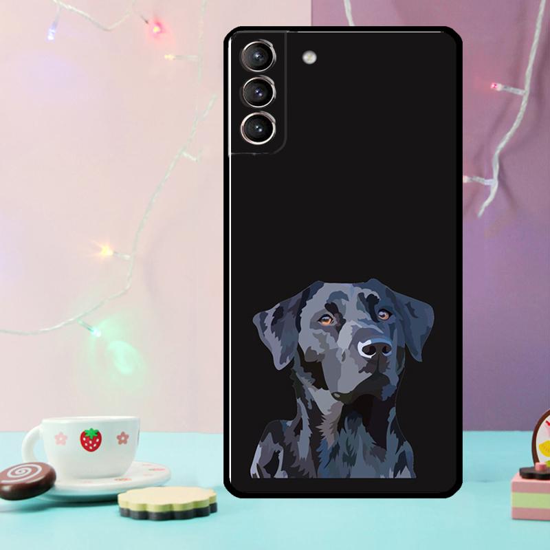 Black Labrador Dog Phone Case For Samsung Galaxy S24 Ultra S20 S21 S22 S23 S25 Ultra S9 S10 Plus S24 FE Cover