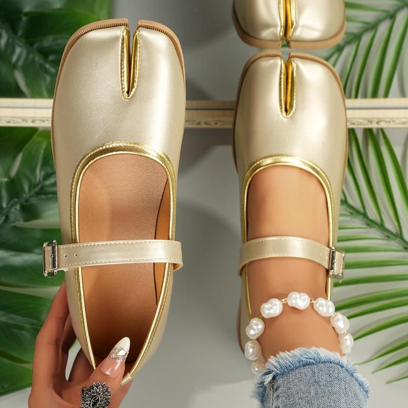 Fashion 2025 Spring/Autumn New Retro Toe Women's Low Top Shoes Fashion Luxury Buckling Ballet Flats Women's Shoes Zapatos De Mujer