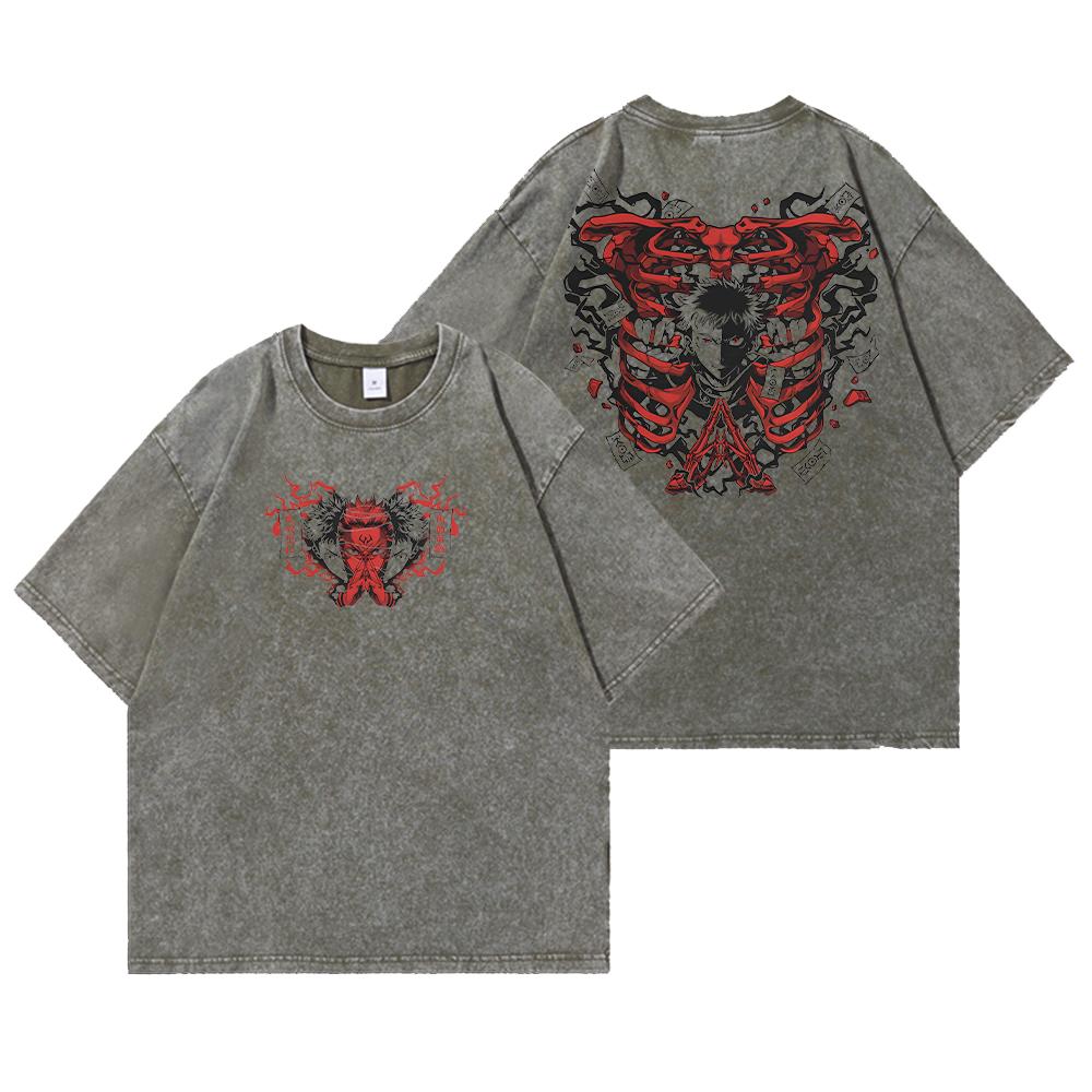 Anime Jujutsu Kaisen Streetwear Harajuku T-Shirt Print T-Shirt Herren Sommer Kurzarm T-Shirt Baumwolle Lockere Oberteile Tees