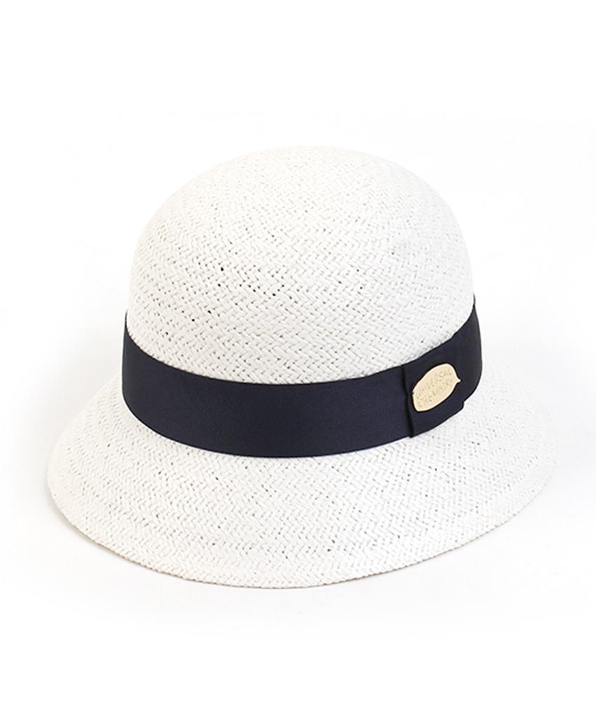 Yunibeosyeolkemiseuteuli Navy Line Summer White Cloche Hat Summer Hat