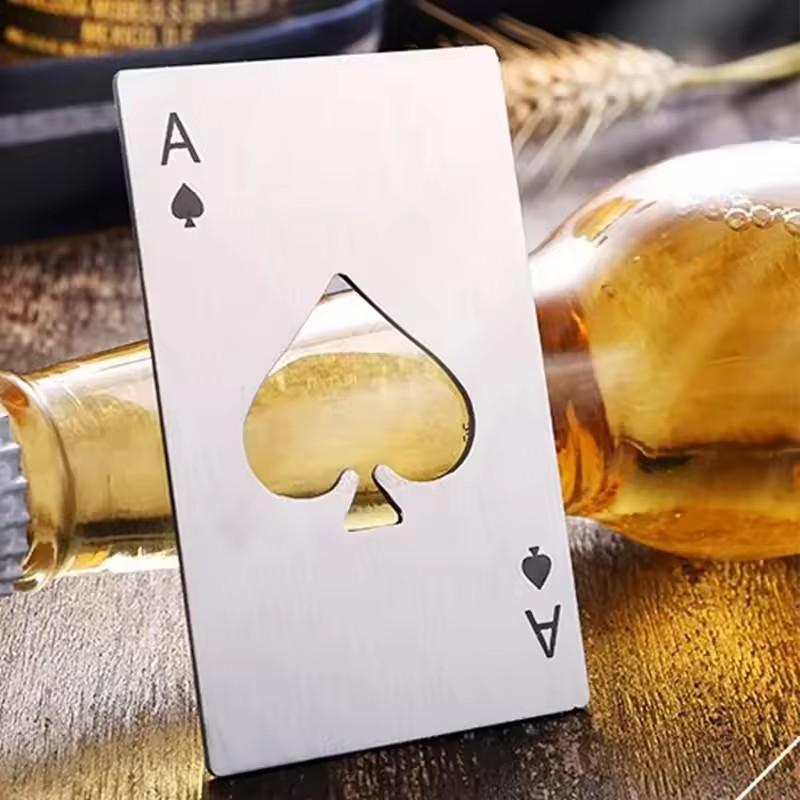 Black Poker Card Beer Bottle Opener Personalized Stainless Steel Credit Card Bottle Opener Card of Spades Bar Tool