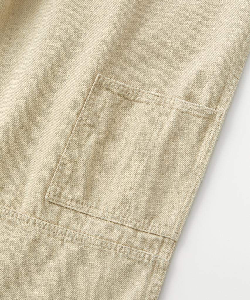 COFWI Wide One-Pleat Cotton Pocket Pants Beige