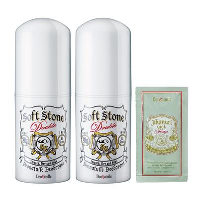 Deonatulle Soft Stone W für Achseln Direkter Auftrag Antiperspirant Stick Unparfümiert x 2 x Bonus enthalten [Quasi-Arzneimittel] (20 g 2) +
