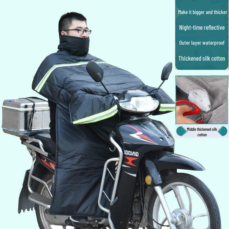 Men's Extra Large Winter Fleece-Lined Waterproof Motorcycle Windshield