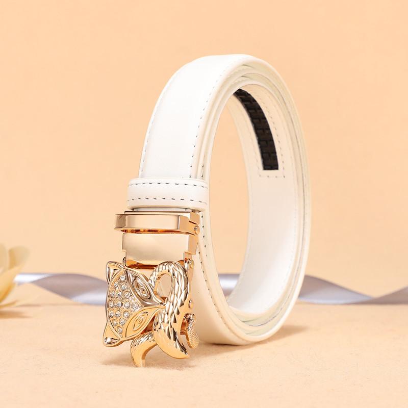 Casual Animal Type Diamond Embedded Women's Leather Belt Genuine Leather Versatile Waist Belt for Skirts and Pants Decorative