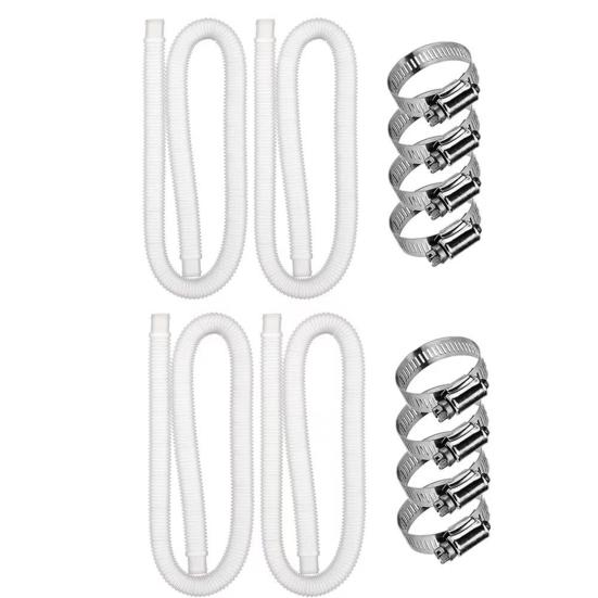 Pool Hose with Buckles Wide Compatibility Pressure Resistant Plastic Swimming Pool Replacement Hose for Intex Filter Pump 300/330/530/1000