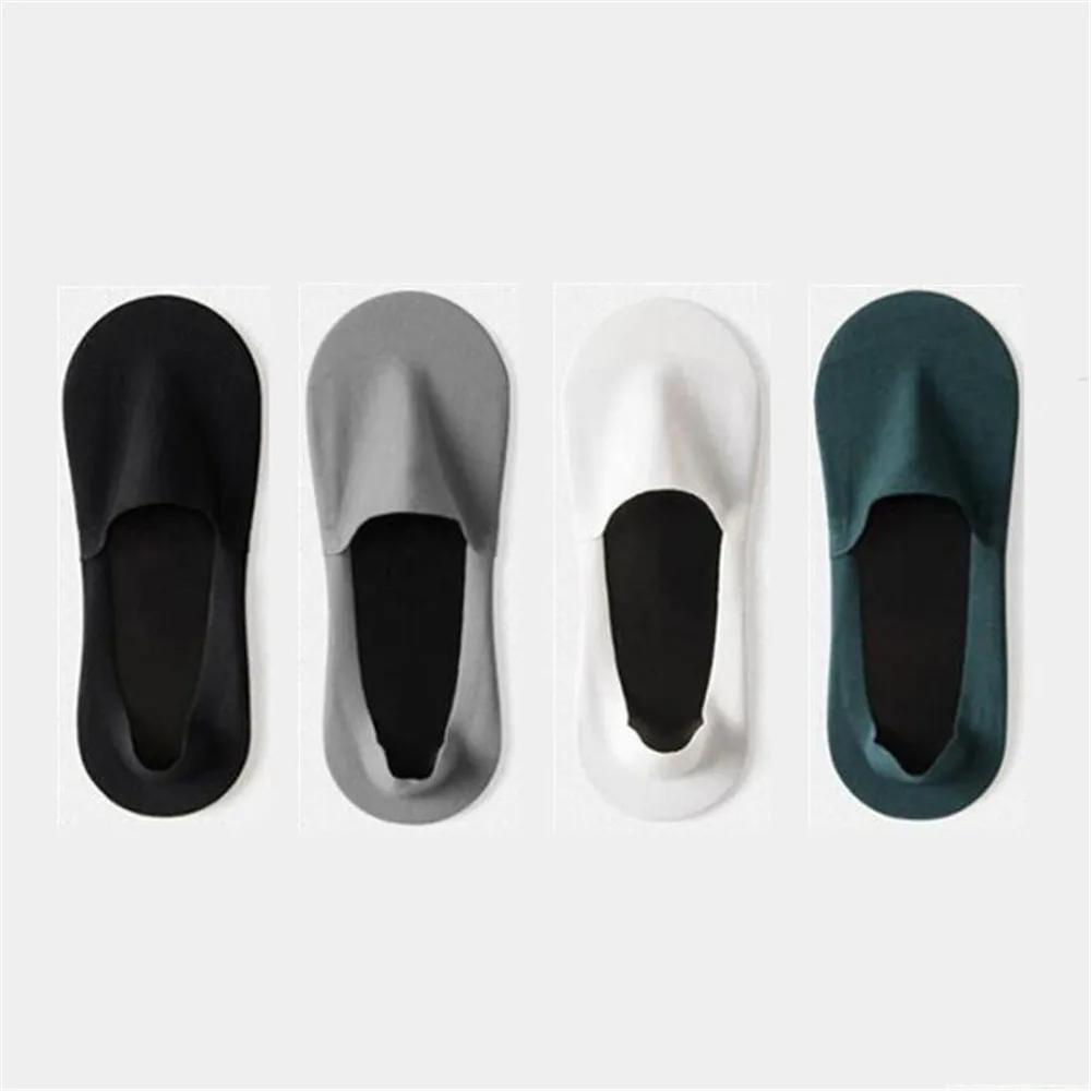 4 Pairs Ice Silk Socks Men Low Tube Summer Ultra-thin COTTON Bottom Socks Breathable Slippers Comfortable Soft Sokken