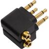 Mini Skater 2Pcs Dual 3.5mm Male to 3.5mm Female Airplane Airline Flight Adapters, (Golden Plated)