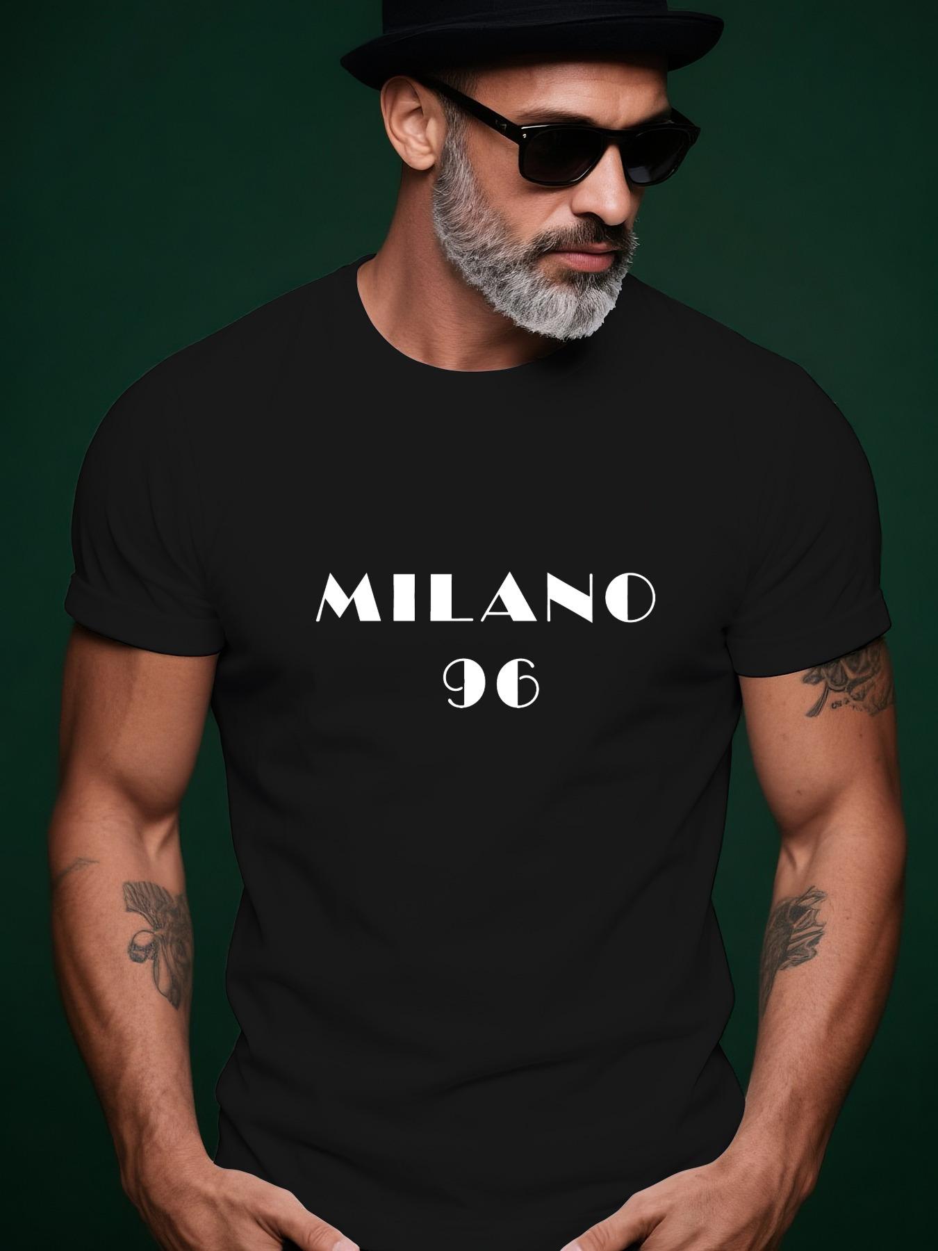 MILANO 96 Trendy Streetwear Summer Casual Round Neck Shor... S