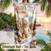 Teddy Bear Theme Beach Towel Personalized Custom Name & Text Soft Quick Dry Beach Towel for Swimming Travel
