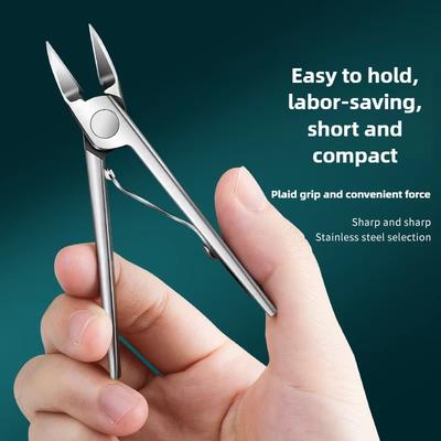 Professional Toe Nail Clippers Thick Ingrown Toenails Large Wide Jaw Opening Slanted Long Handle Fingernail Scissors Manicure