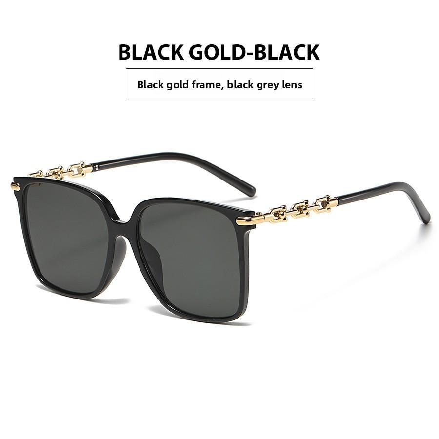 

Womens Square Frame Sunglasses With Chain Accent Uv400 For Fashion Streetwear And Travel Style1