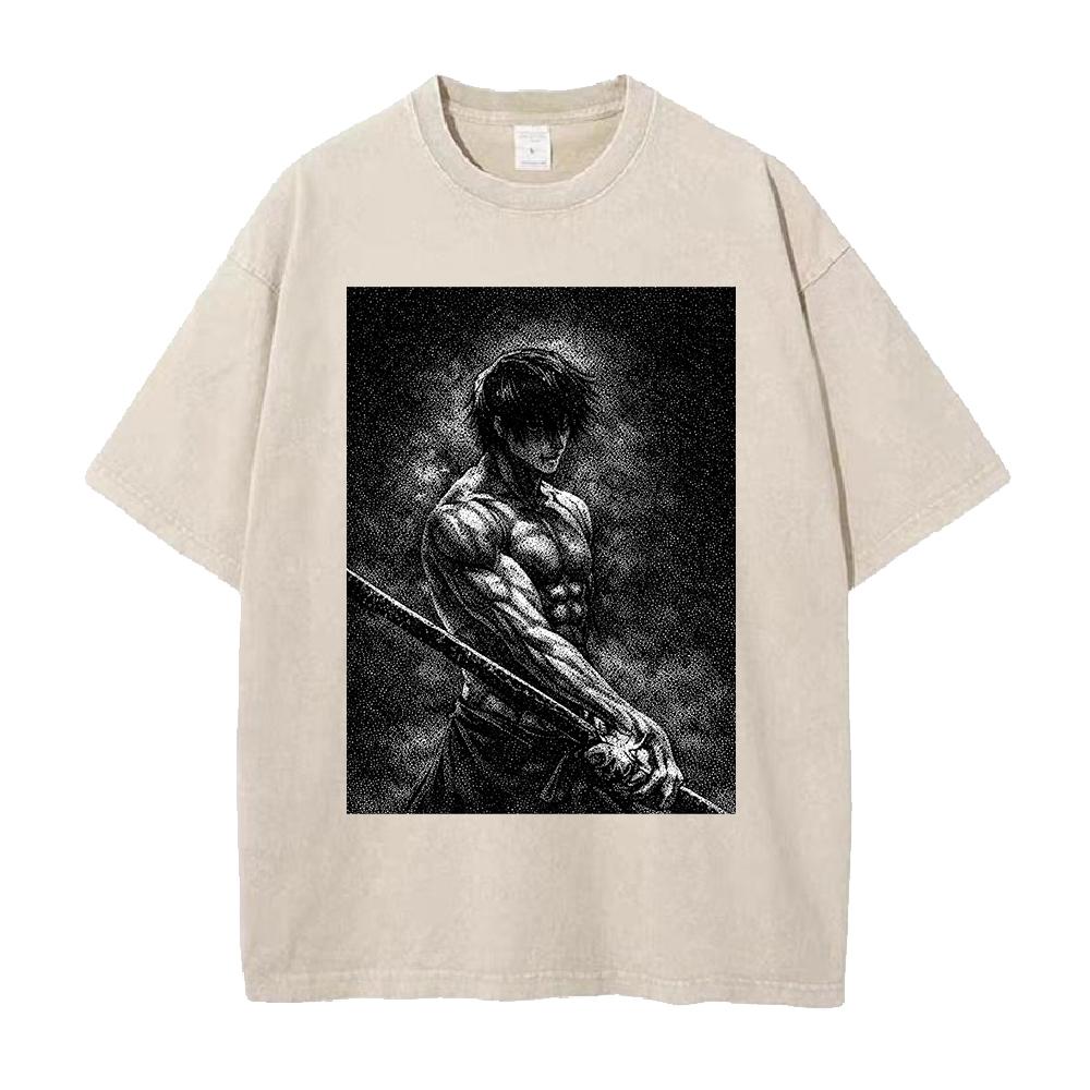 

Fushiguro Toji Jujutsu Kaisen T Shirt Anime Printed Washed Tshirt Men Clothing Summer Short Sleeve Casual Cotton Tees Tops M