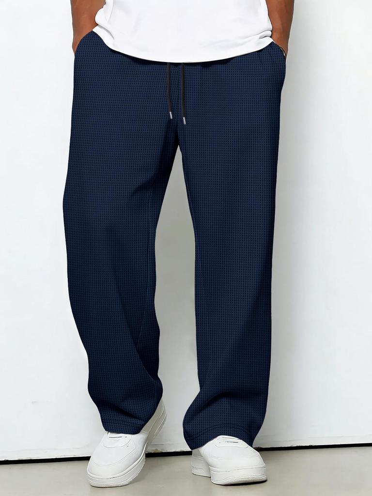 Four Seasons Solid Color Rope Waist Casual Sports Pants