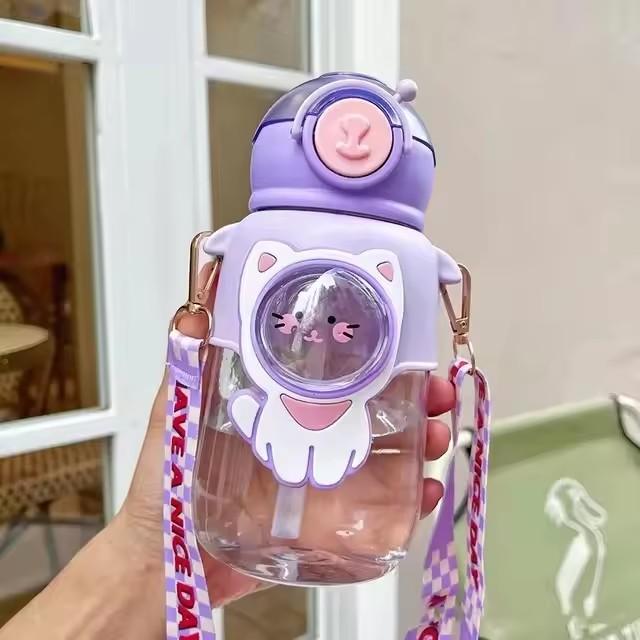 Bottle for School Boys Girl Cup with Straw BPA Free Cute Cartoon Leakproof Mug 720ML Portable Travel Drinking Tumbler Kids Water