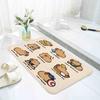 Cute Capybara Floor Mat Pattern Printed Flannel Door Mat, Suitable For Bathroom, Living Room, Home Decoration