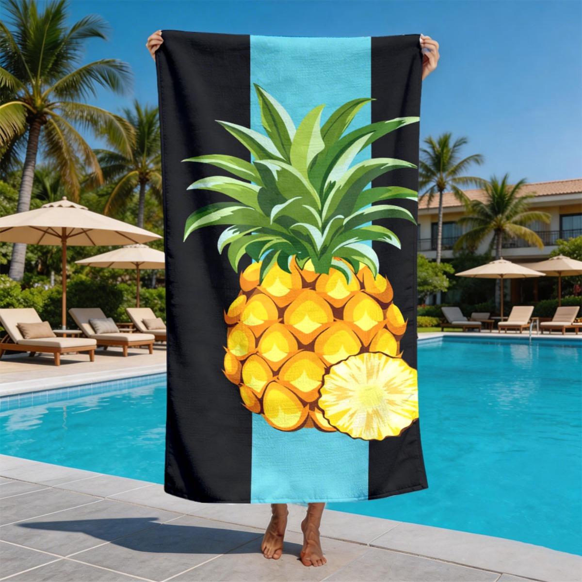 

Summer Fruit Style Pineapple Theme polyester microfiber beach towel is highly absorbent, suitable for swimming and beach outings W40*H60(CM)