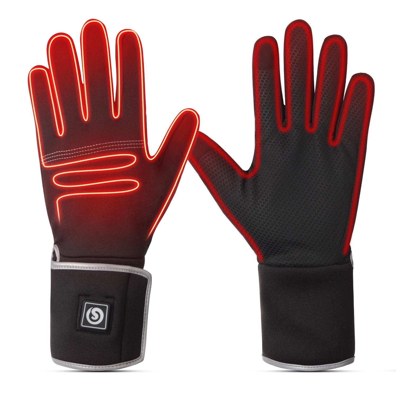 Outdoor Work Winter Self Heating Electric Heated Gloves Heavy Duty Insulated Windproof Drawstring Closure Men S