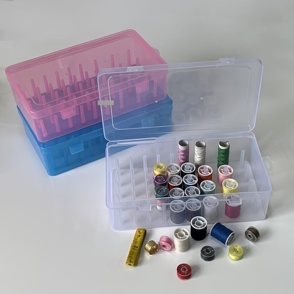 Plastic Needle and Thread Box Transparent Sewing Thread Box Bobbins Container  Sewing Tools