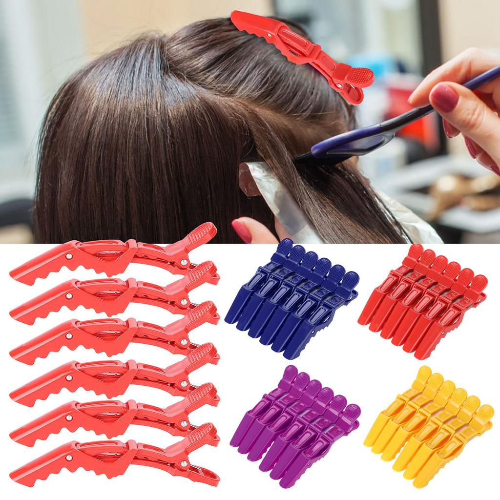 6 Pezzi Pinza per Capelli a Coccodrillo Pinze per Parrucchiere Pinza per Capelli in Plastica Professionale da Barbiere Per Salone Acconciature Fermagli per Capelli Accessori per Capelli