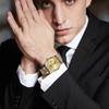 BUREI Men's Automatic Mechanical Watch Waterproof Analog Business Watch Date Gold Silver Stylish Simple Night Light