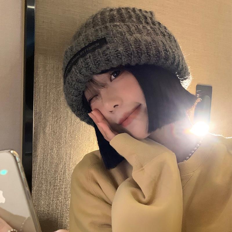 Elegant And Stylish Womens Knit Beanie Warm Cotton Hat With Trendy Design Letter