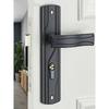 Door Handle Lock Manganese Steel Silent Bearing Universal Door Lever Lock Set with Keys for Home Bedroom Black