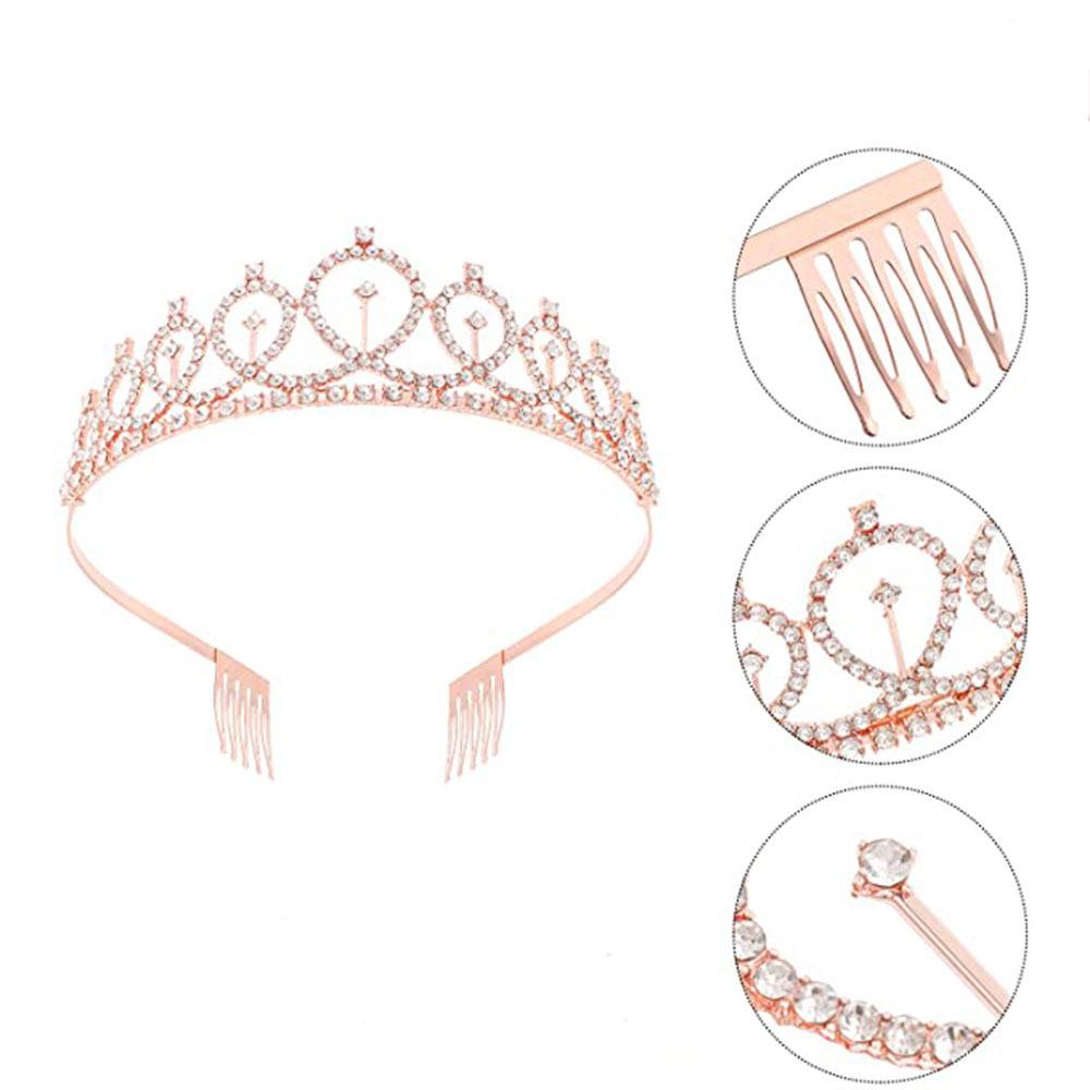 Set de Corona Brillante con Correa para el Hombro y Diadema para Niñas Cumpleañeras
