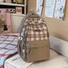 Schoolbag New High-value Schoolbag Ins Style Korean Women's Niche Sweet Plaid Backpack Junior High School Students Lightweight Backpack