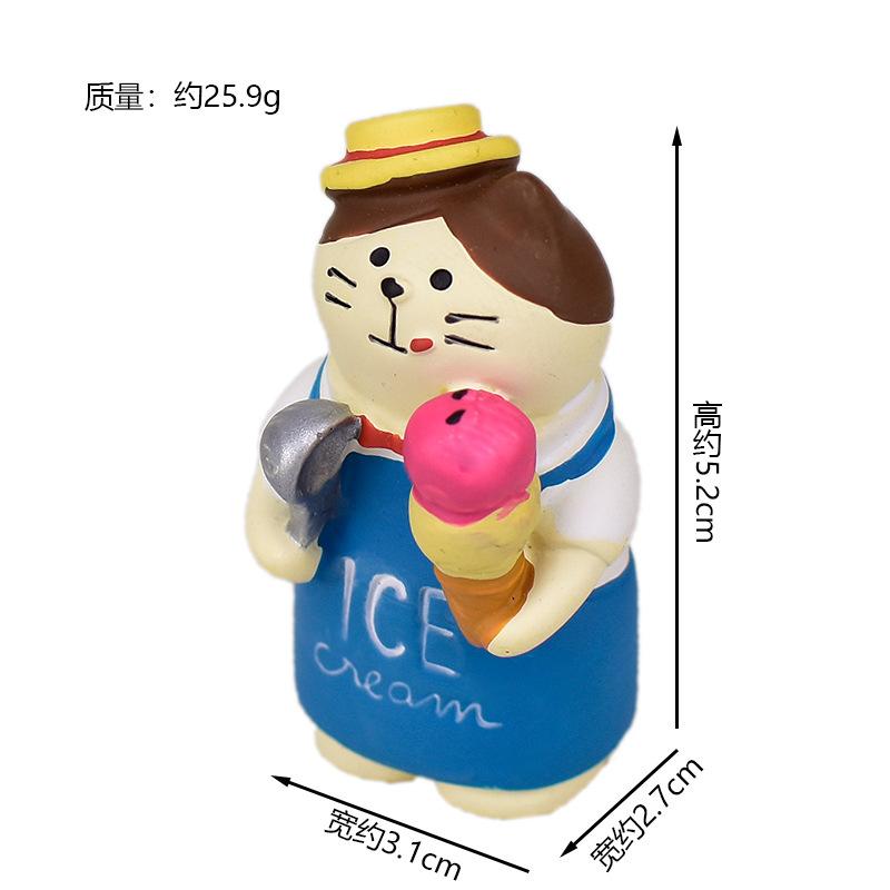 Zakka Summer Ice Cream Truck Monster Chocolate Cool Mint Popsicle Cone Cat Cute Snow Monster Creative Miniature Scene Decoration