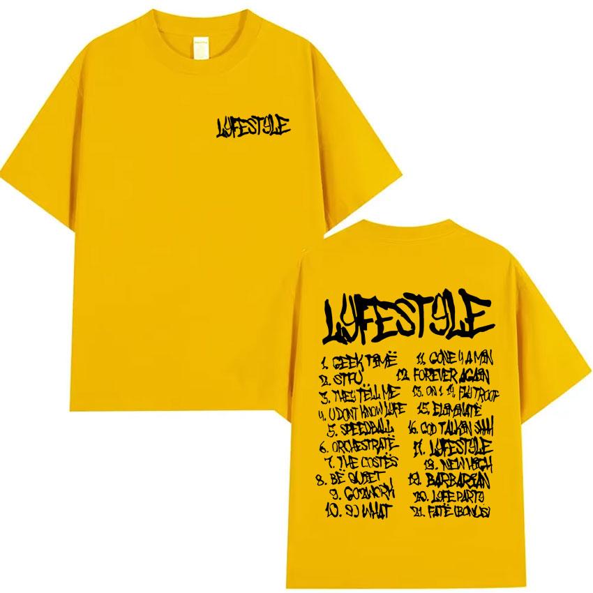 Rapper Yeat Lyfestyle Grafik T-Shirt Herren Damen Hip Hop Mode T-Shirts Baumwolle Kurze Ärmel Ästhetische Übergroße T-Shirts Oberteile