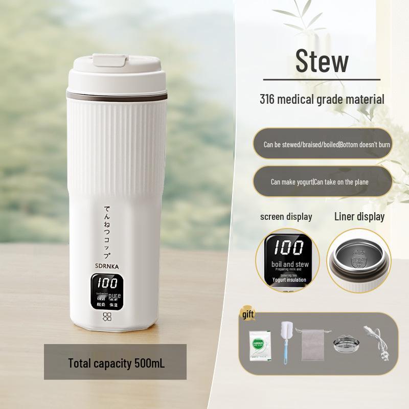 Japan SDRNKA Portabel Elektrisk Resevattenkokare - Vattenkokning och Uppvärmning Isolerad Kopp med Konstant Temperaturkontroll