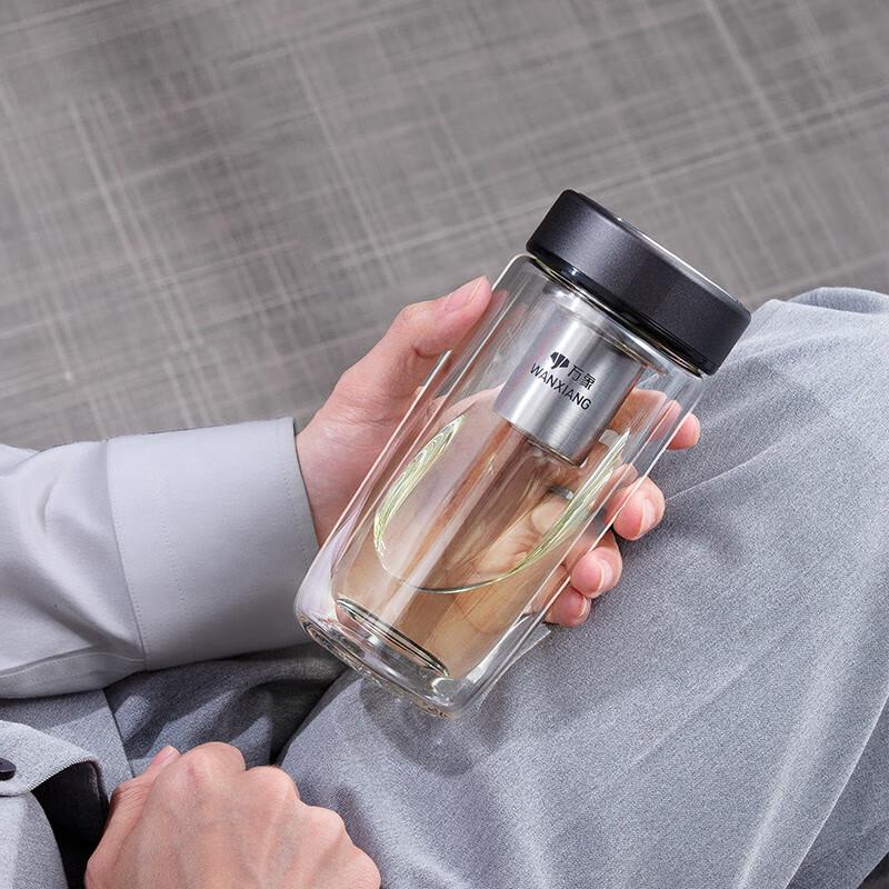 Wanxiang Double-Layer Borosilicate Glass Tea Cup with Infuser