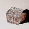 3Pcs Transparent Crystal Glass Jewelry Storage Box Exquisite Heart-Shaped Bowknot Mini Storage Jar Decorative with Lid