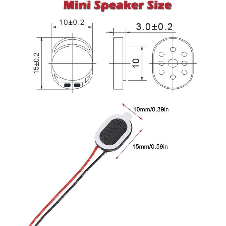 6PCS 1W 8 Ohm DIY Magnetic Speaker Full-Range Cavity Mini Speaker Replacement Loudspeaker with 2 Pin Interface for Small DIY Electronic Projects