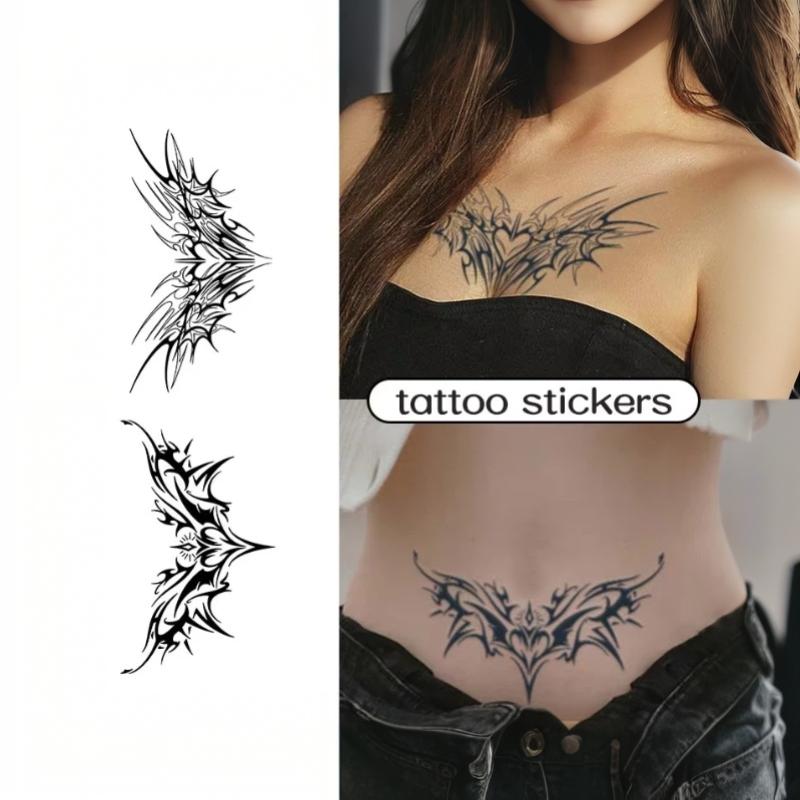 1 Pieza Pegatinas de Tatuaje Impermeables Encantadoras de Larga Duración Para Niñas Vientre Pecho Espalda Cintura Pintura Corporal Decoración