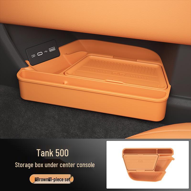 

Silicone Storage Box & Glasses Holder for 26 Tank 500 Center Console Models коричневий