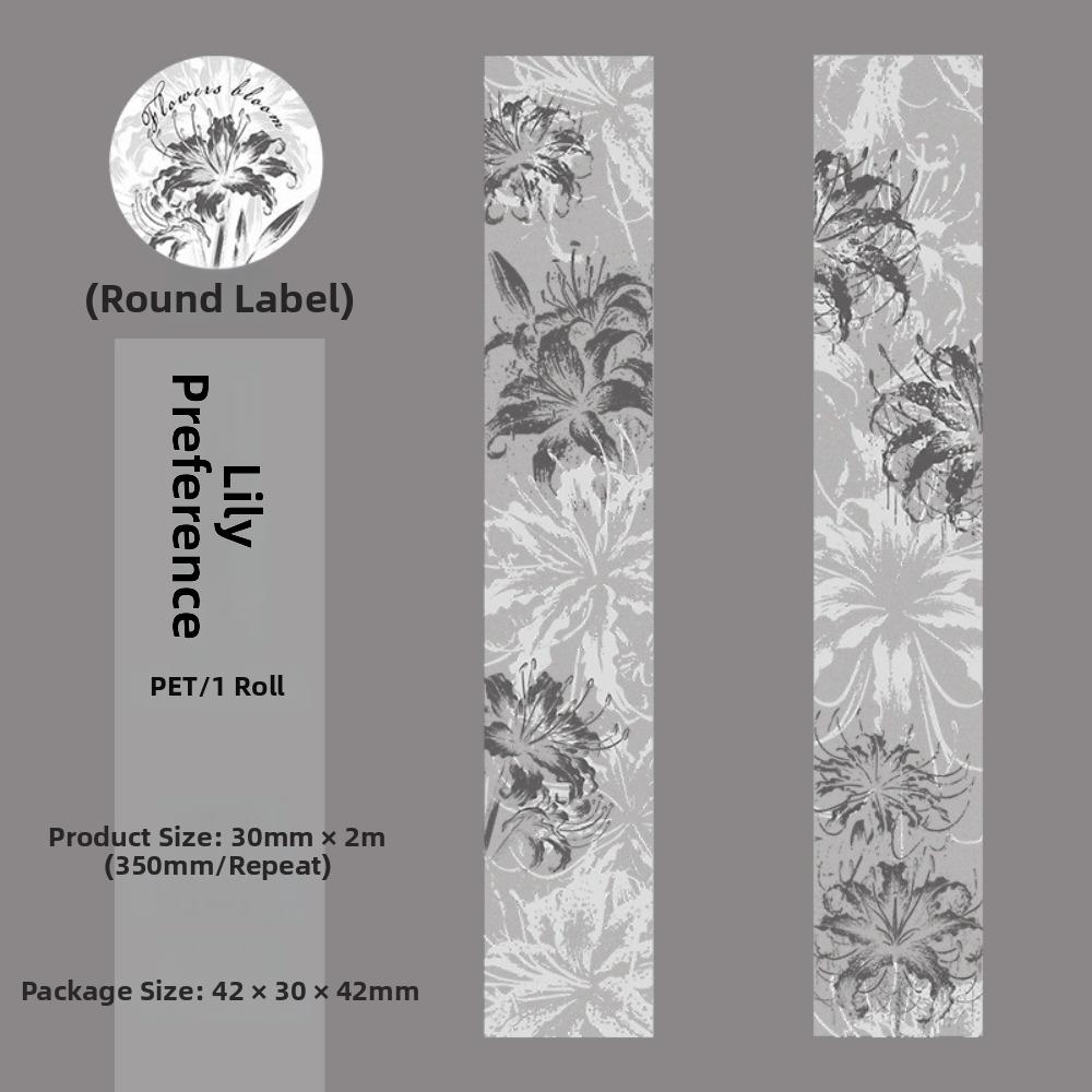 Decorative Adhesive Flowers Bloom Series Tape Collage Scrapbooking Tape  for Paper Craft