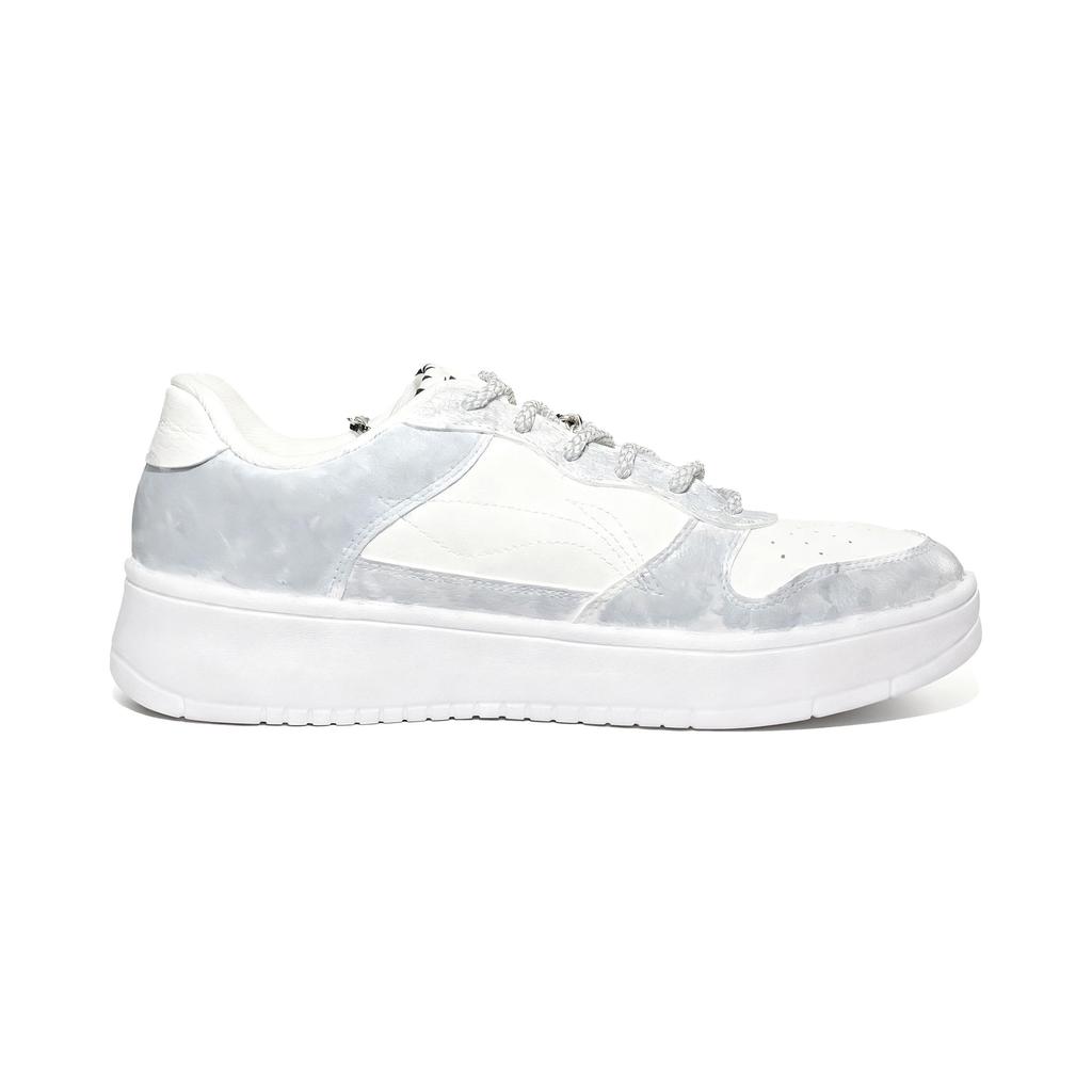 Li Ning Floating Boat Wear Resistant And Lightweight Low Top Skateboard Shoes Unisex White Gray AGCS419-1(Team1114-)