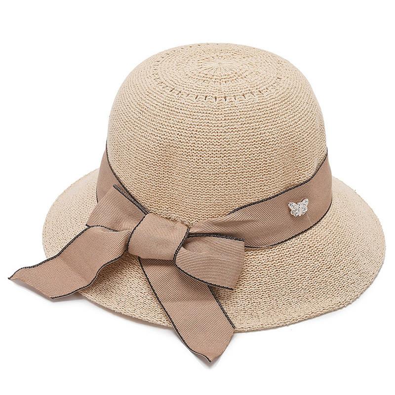 Summer Womens Wide Brim Straw Sun Hat With Sun Protection For Beach And Outdoor Activities