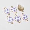 20pcs Football Charms Connector Double Loops Enamel  Pendant  for Bracelet Necklace Earrings DIY Jewelry Making Accessories