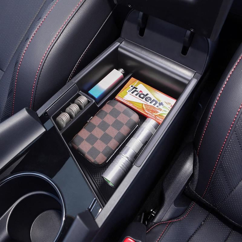 Center Console Organizer Tray for Hyundai Elantra -2024 Accessories, ABS Armrest Storage Box (NOT for Manual Hand-Brake)