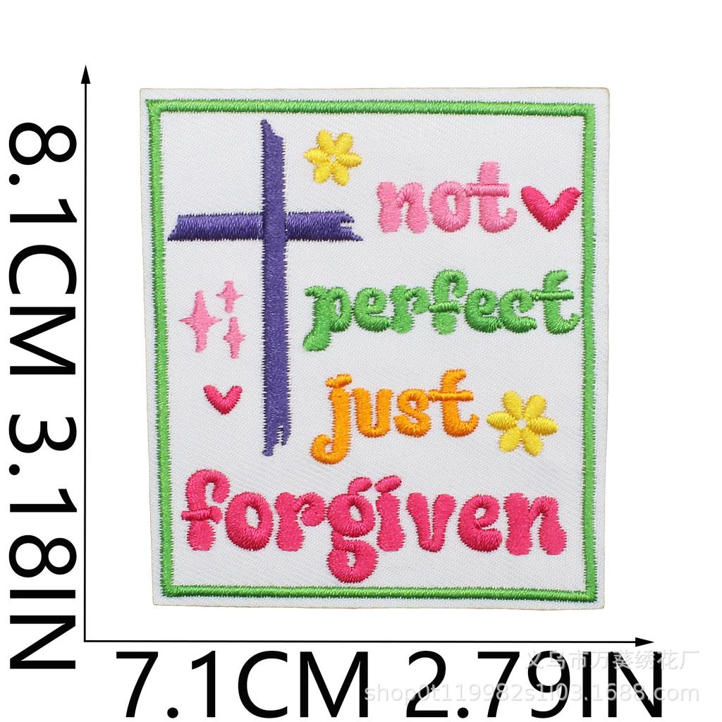 Son Of Jesus Embroidery Cloth Sticker Holiday Costume Decoration Faith Quotes Patch Sticker Flower Letter Embroidery Chapter Ironing