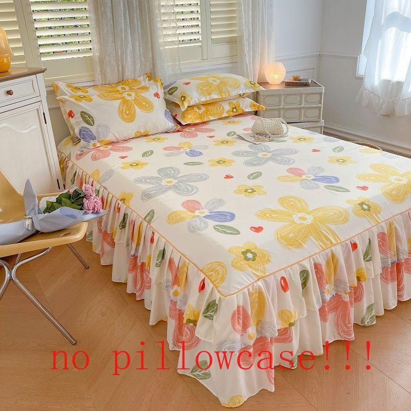 Korean Fashion Bed Skirt Washable Non-slip Single Double Bedding Luxury Modern Skin-friendly Soft Bedspread King Queen Size Home