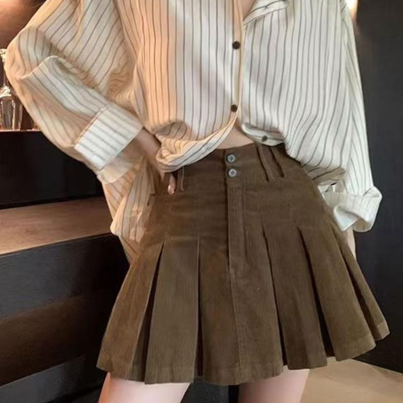 Women Striped Irregular Shirt French Style Loose Lapel Long Sleeved Blouses Autumn Versatile Female Single Breasted Cardigan